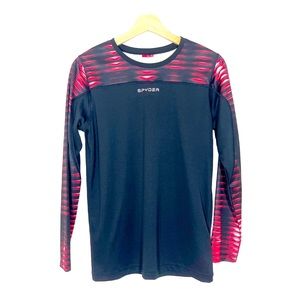Spyder Pullover Tee Long Sleeves Black Red Kids Sz XL
